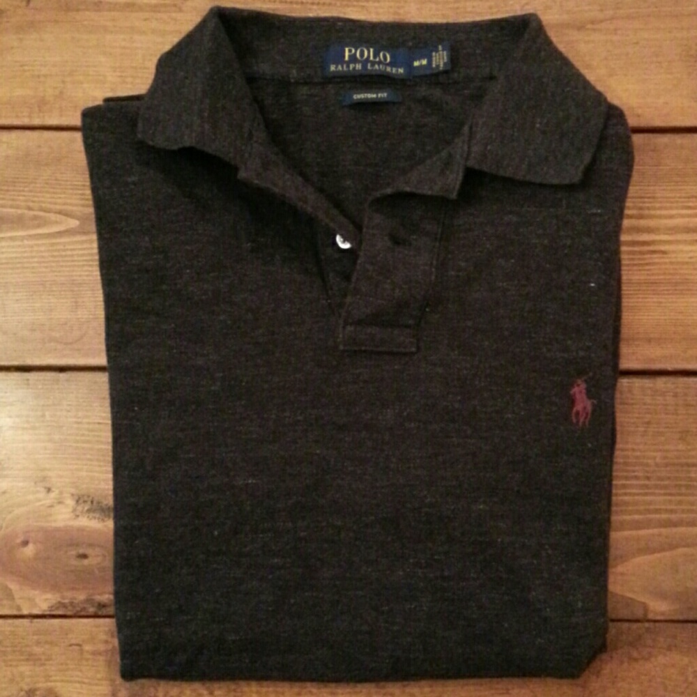 Men's dark gray Ralph Lauren polo shirt
